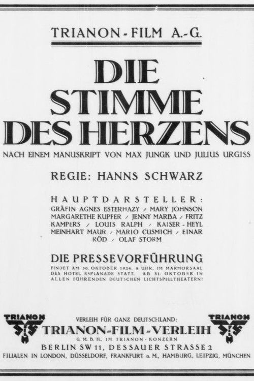 Die Stimme des Herzens (1924) poster