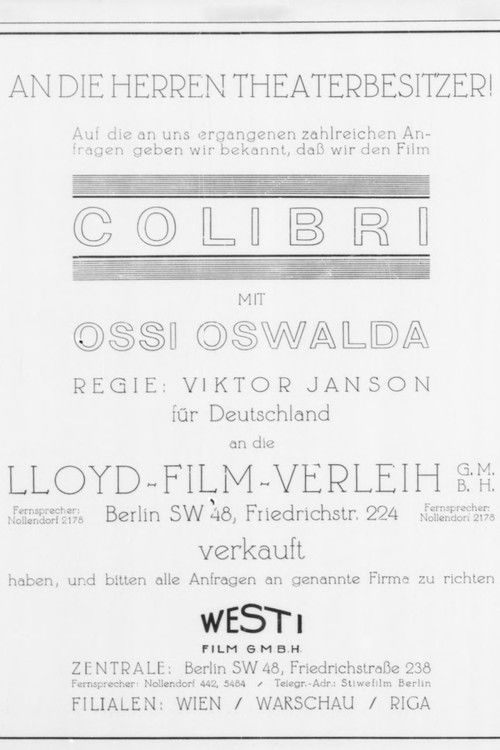 Colibri (1924) poster