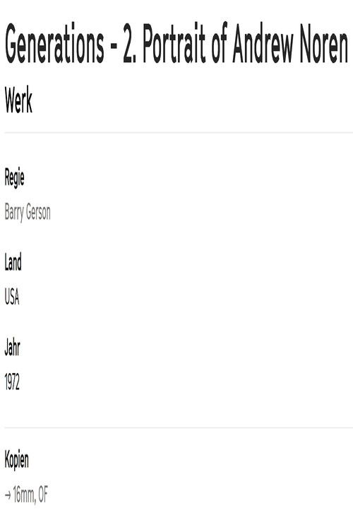 Group VII: Portrait of Diana/Portrait of Andrew Noren (1972) poster