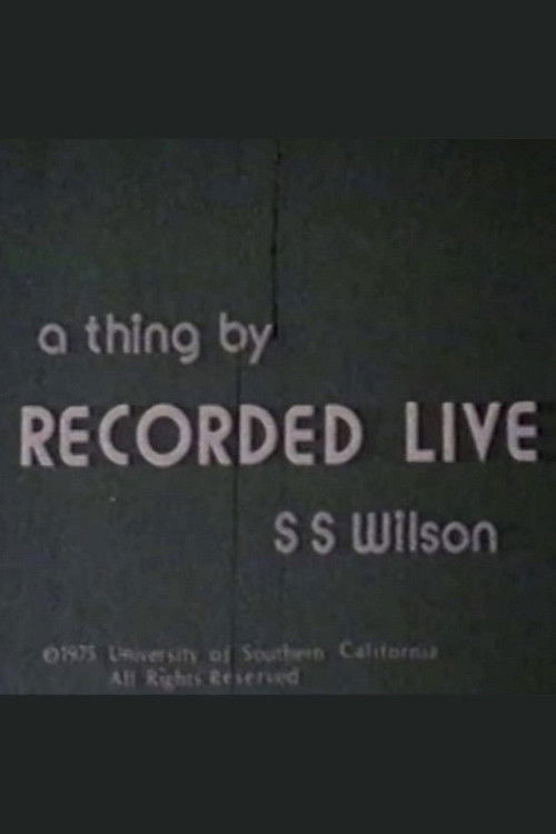 Recorded Live (1975) poster