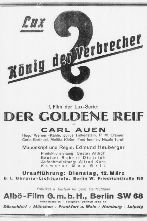 Lux, der König der Verbrecher (1929) poster