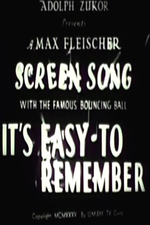 It's Easy to Remember (1935) poster