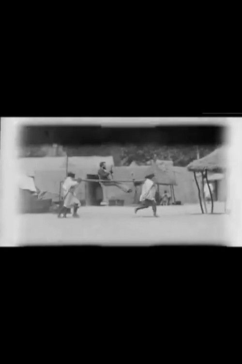 Félix Regnault assis sur un palanquin porté par des malgaches au pas (1895) poster