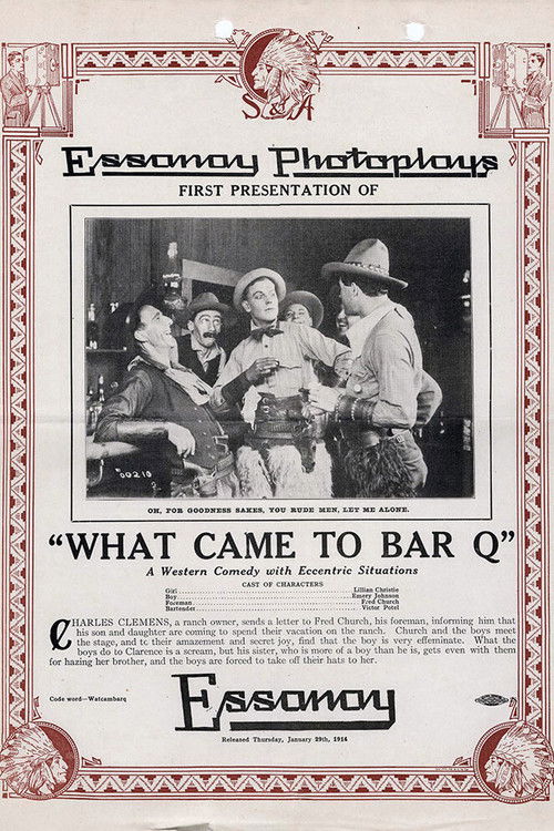 What Came to Bar Q (1914) poster